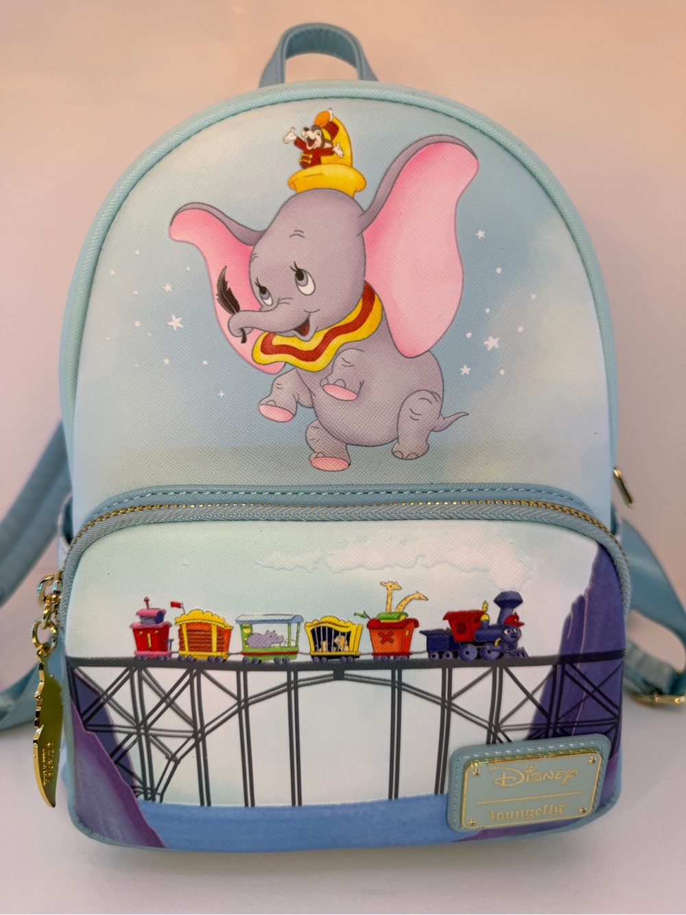 Disney Loungefly Light Blue Dumbo Mini Backpack